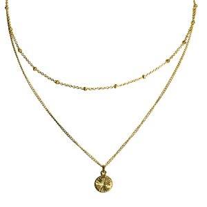 Dubbel Gelaagde Ketting Verguld Muntje Ellis Laradesign