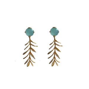 Oorbellen romantisch takje mintgroen Lara Design