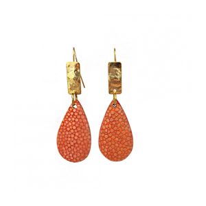 ROG oorbel druppel oranje goud Lara Design