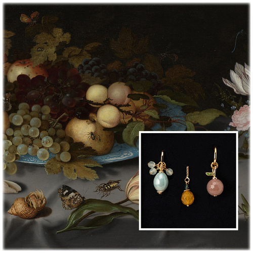 Stilleven met vruchten en bloemen