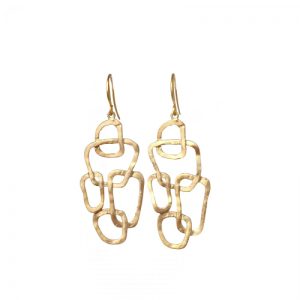 Artdeco oorbellen met gehamerd accent - Cilia