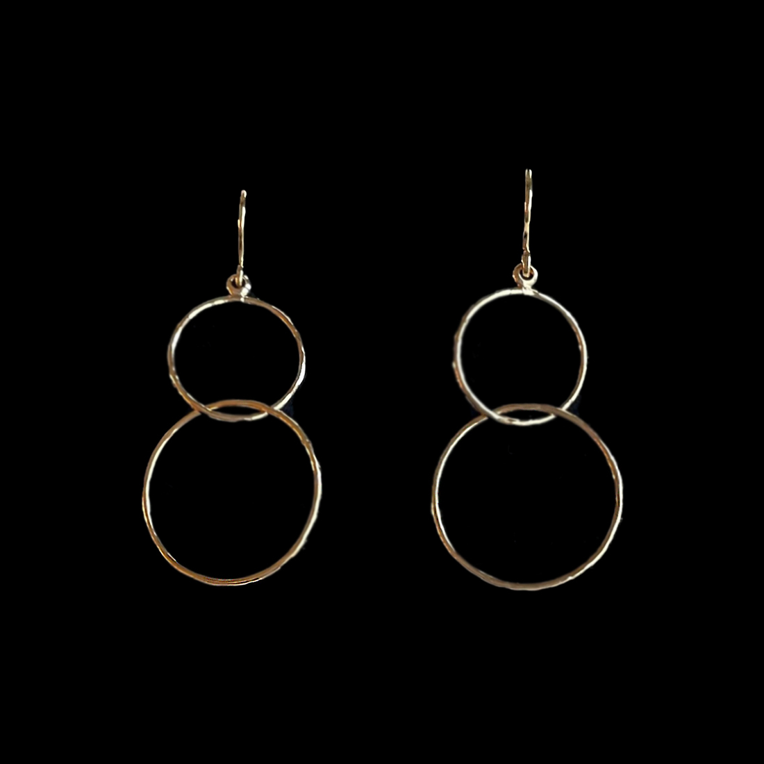 Goldplated oorbellen dubbele cirkels - Feria - Afbeelding 3