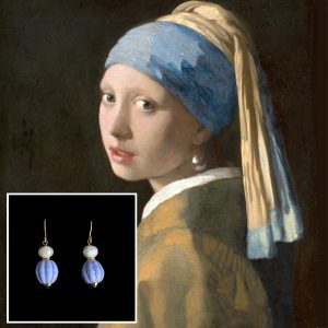 Oorbellen blauw keramiek – Maria | Johannes Vermeer – Lara Design