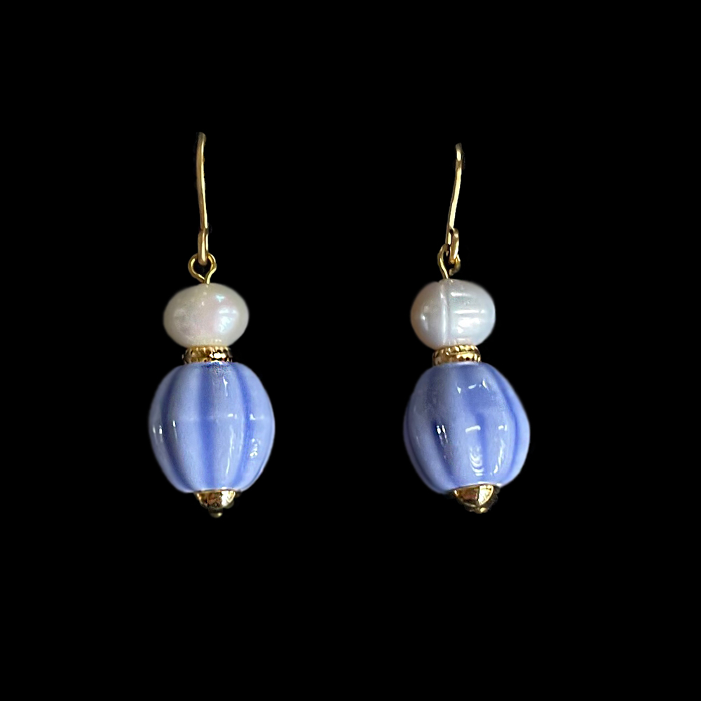 Oorbellen blauw keramiek -Maria | Johannes Vermeer - Afbeelding 2