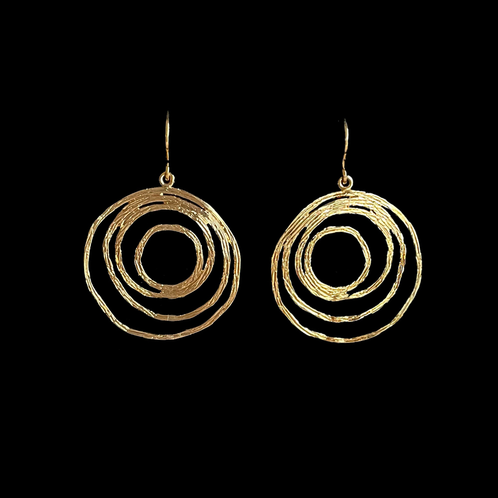 Ronde oorbellen goud verguld- Aletta - Afbeelding 2