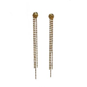 Lange oorbellen stekers vergulde bolletjes Merel – elegante lichte oorbellen