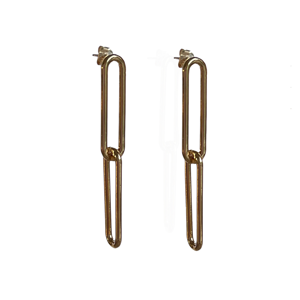 Oorstekers dubbele vergulde schakels - Elka - Afbeelding 2