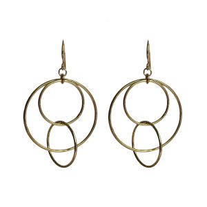 vergulde draaiende cirkels oorbellen Loes