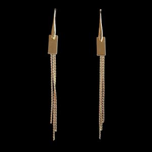 Moderne gouden lange oorbellen Paige – elegante lichte oorbellen