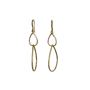 Oorbellen gedraaide druppels matgoud verguld Hana – elegante lichte oorbellen