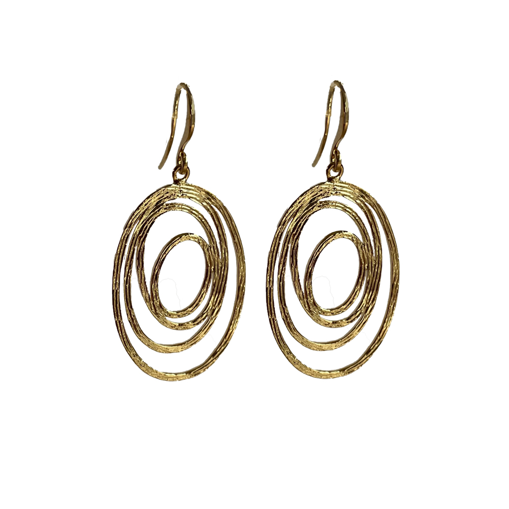 Oorbellen vergulde ovaal opengewerkt - Hedwig - Afbeelding 2