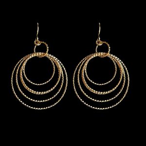 vergulde cirkels spiraalmotief oorbellen Laila