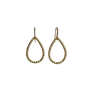 Druppel oorbellen matgoud bolletjes motief Kiara – elegante lichte oorbellen