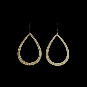 druppel oorbellen matgoud verguld met wafelmotief aicha