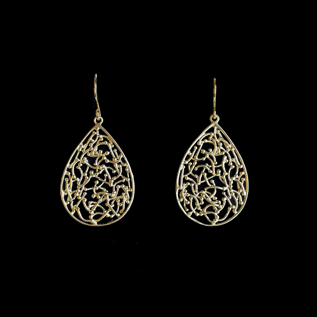 Oorbellen druppel bloesem verguld - Tara - Afbeelding 2