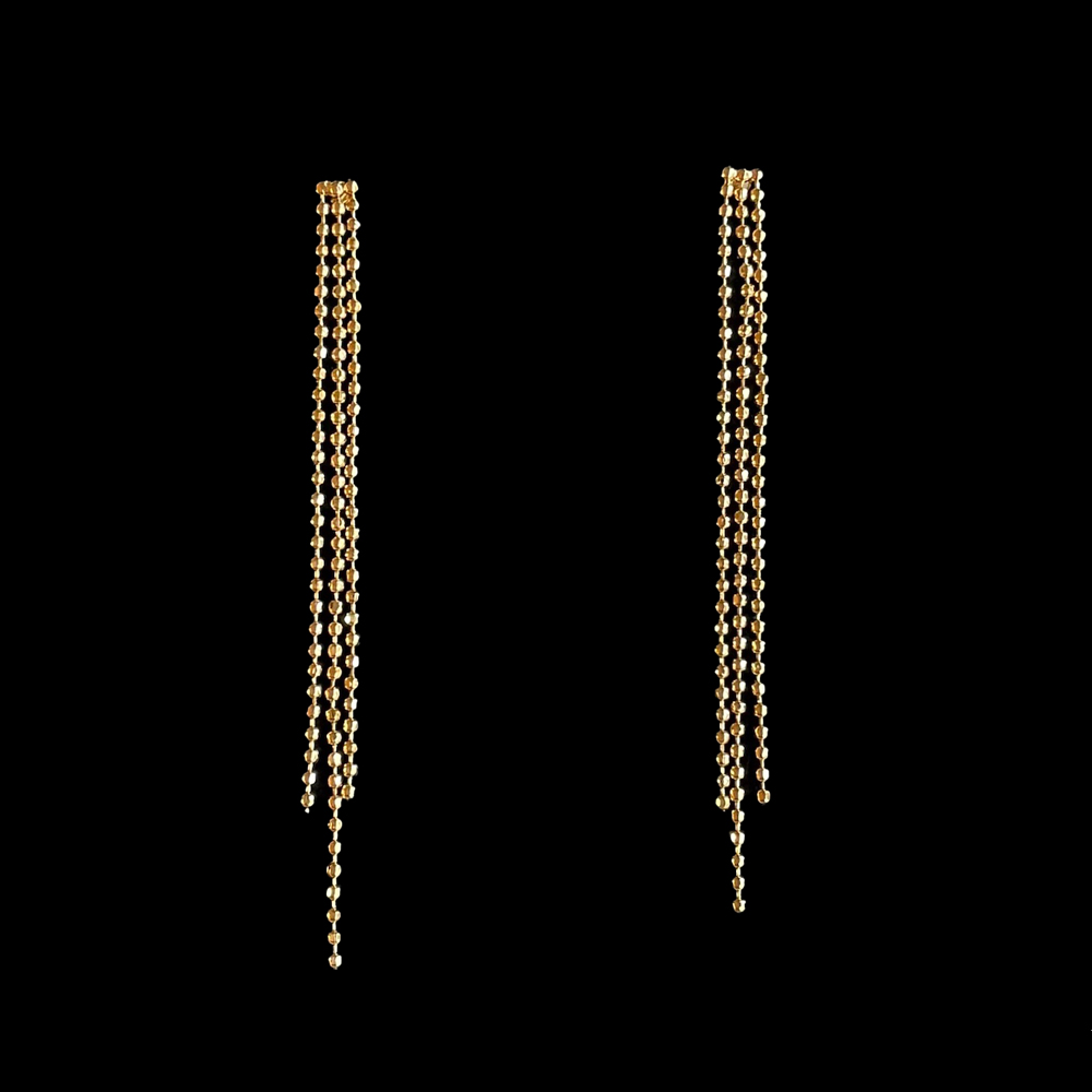 Lange oorbellen stekers vergulde bolletjes - Merel - Afbeelding 2