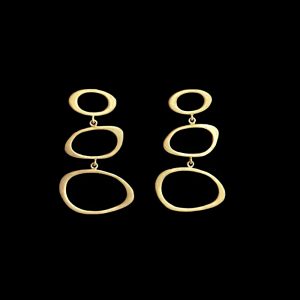 matgouden retro oorbellen met steker arwen