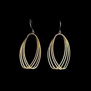 Matgouden oorbellen ovaal spiraalmotief – Eleni