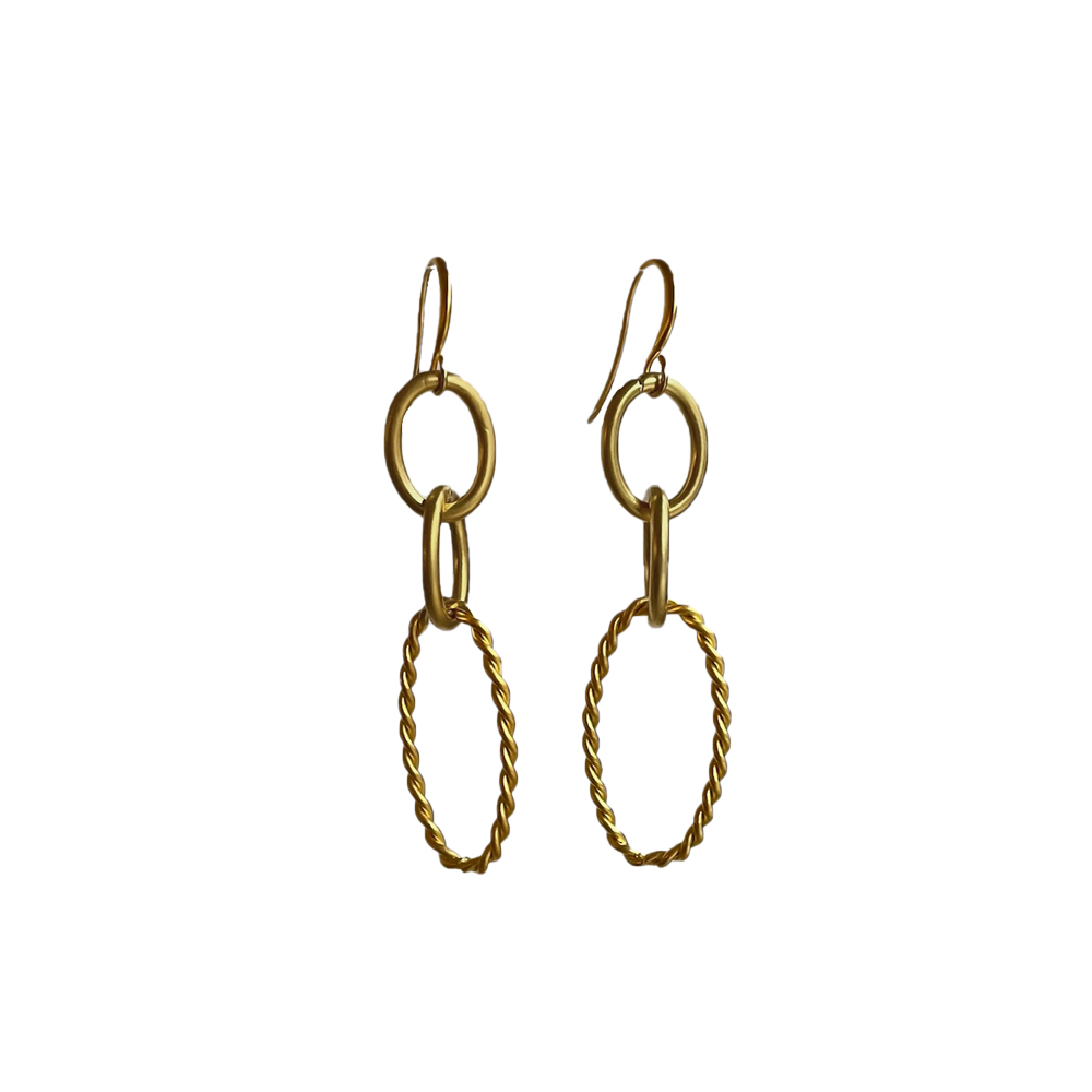 oorbellen matgoud vergulden ovalen edda