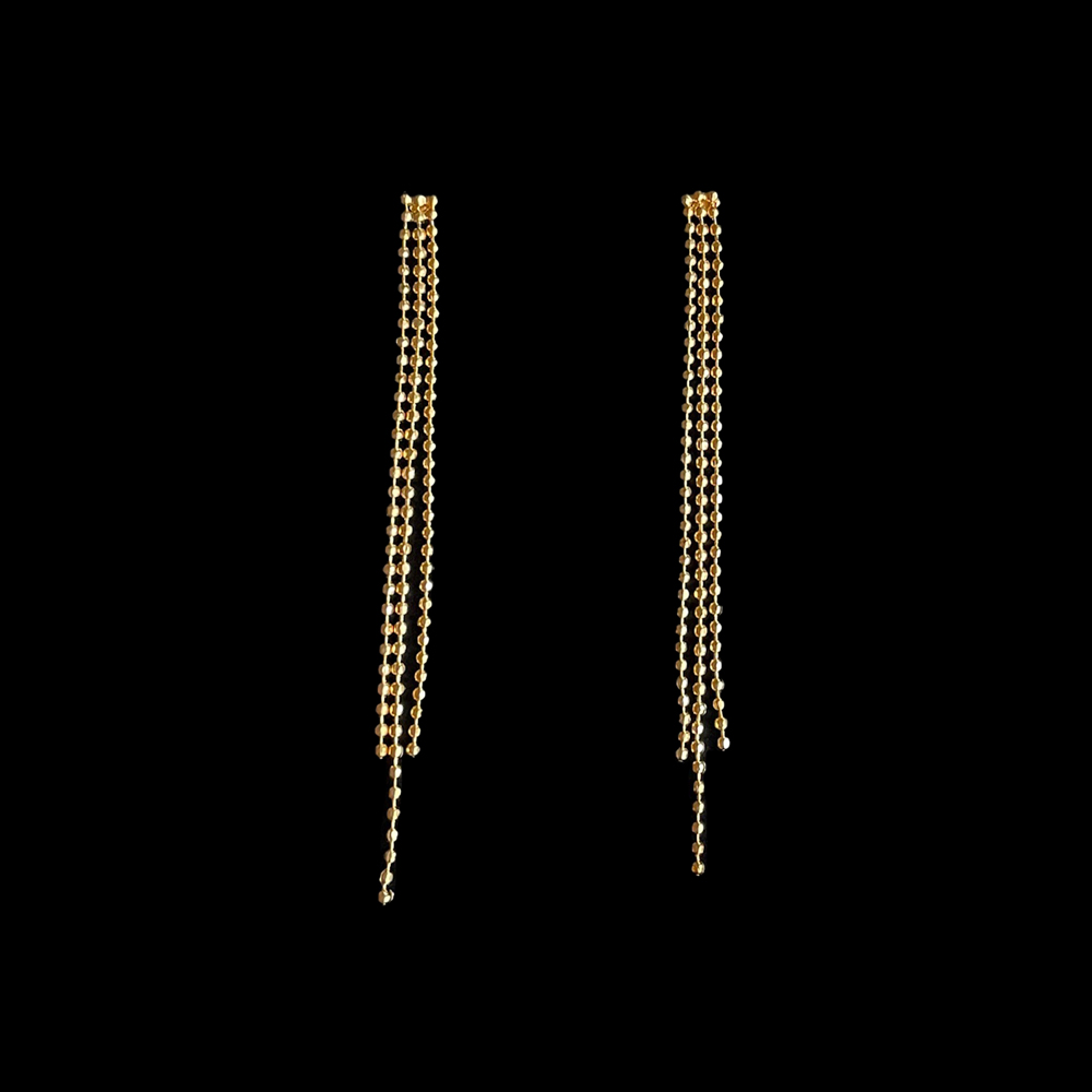 lange oorbellen met steker matgoud verguld jean