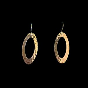 oorbellen gehamerd ovaal verguld Lena