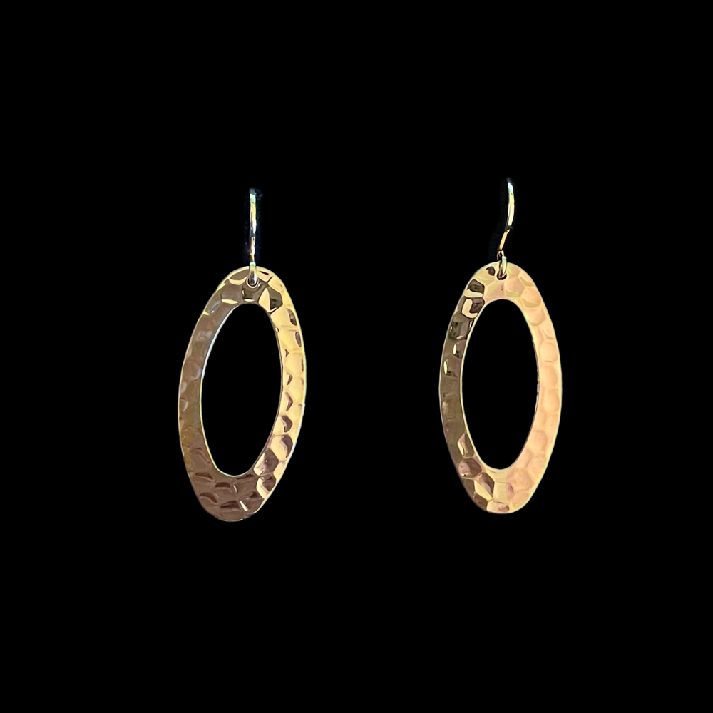 oorbellen gehamerd ovaal verguld Lena