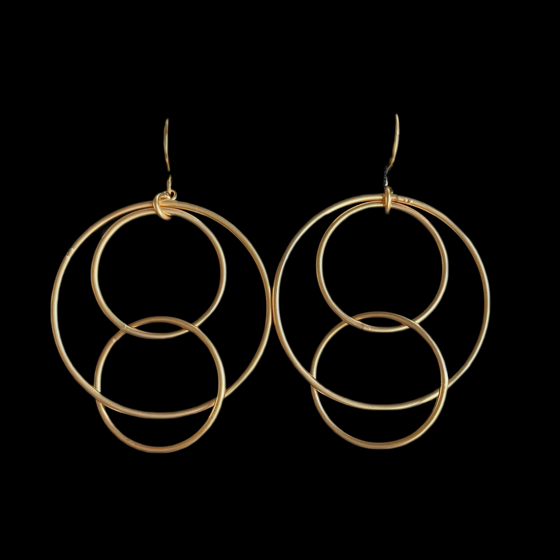 Oorbellen vergulde matgouden cirkels - Sari - Afbeelding 2