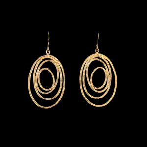 vergulde ovaal opengewerkt oorbellen Hedwig