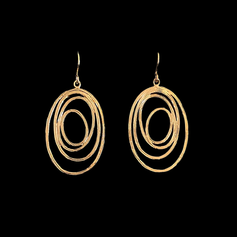 vergulde ovaal opengewerkt oorbellen Hedwig