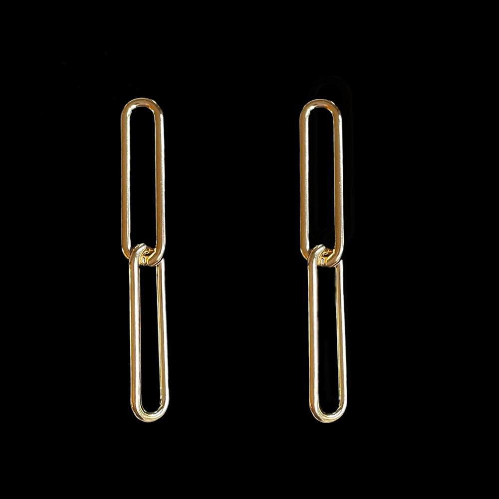 oorstekers dubbele vergulde schakels elka