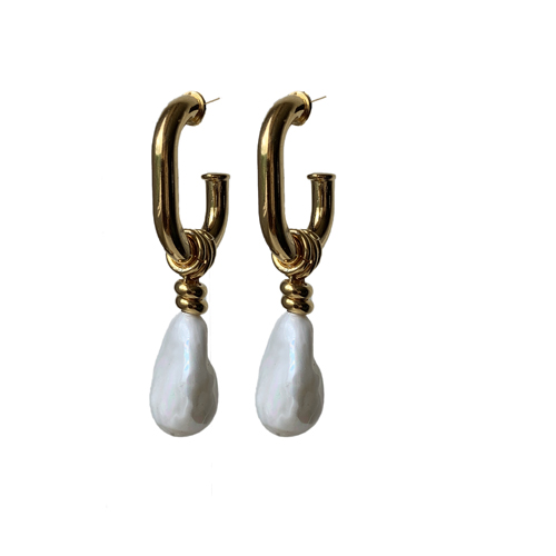 Chunky statement parel oorbellen - Aimee - Afbeelding 2