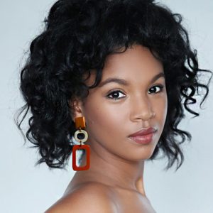 Retro statementoorbellen buffelhoorn – Aico in oranje en wit